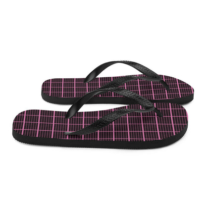 Chanclas a cuadros negras y rosas
